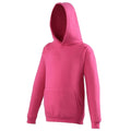 Hot Pink - Front - Awdis Kids Unisex Hooded Sweatshirt - Hoodie - Schoolwear