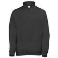Jet Black - Front - Awdis Mens Plain Sophomore ¼ Zip Sweatshirt