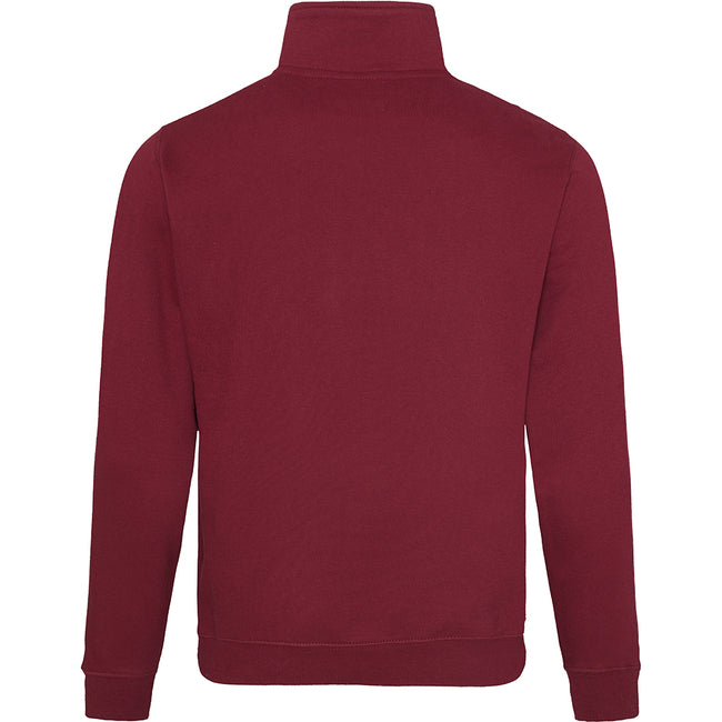 Burgundy - Back - Awdis Mens Plain Sophomore ¼ Zip Sweatshirt