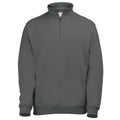 Charcoal - Front - Awdis Mens Plain Sophomore ¼ Zip Sweatshirt
