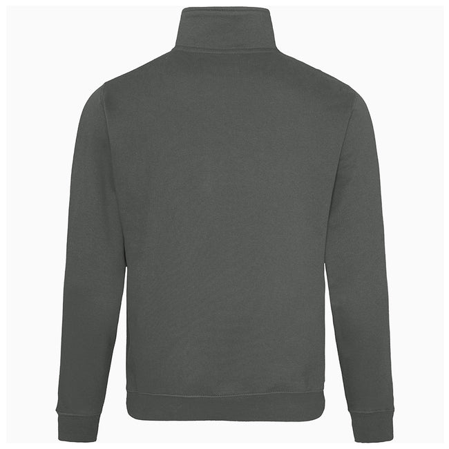 Charcoal - Back - Awdis Mens Plain Sophomore ¼ Zip Sweatshirt