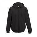 Charcoal - Front - Awdis Plain Mens Hooded Full Zip Hoodie - Zoodie