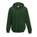 Forest Green - Front - Awdis Plain Mens Hooded Full Zip Hoodie - Zoodie