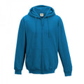 Sapphire Blue - Front - Awdis Plain Mens Hooded Full Zip Hoodie - Zoodie