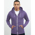 Purple Heather - Back - Awdis Mens Heather Lightweight Hooded Sweatshirt - Hoodie - Zoodie