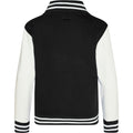 Jet Black-White - Back - Awdis Kids Unisex Varsity Jacket - Schoolwear