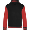 Jet Black- Fire Red - Back - Awdis Kids Unisex Varsity Jacket - Schoolwear