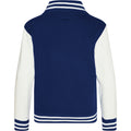 Oxford Navy-White - Back - Awdis Kids Unisex Varsity Jacket - Schoolwear