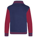Oxford Navy - Burgundy - Back - Awdis Kids Unisex Varsity Jacket - Schoolwear