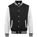 Jet Black - Heather Grey - Back - Awdis Kids Unisex Varsity Jacket - Schoolwear
