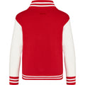 Fire Red-White - Back - Awdis Kids Unisex Varsity Jacket - Schoolwear