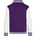 Purple-White - Back - Awdis Kids Unisex Varsity Jacket - Schoolwear