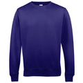 Purple - Front - AWDis Just Hoods AWDis Unisex Crew Neck Plain Sweatshirt (280 GSM)