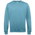 Turquoise Surf - Front - AWDis Just Hoods AWDis Unisex Crew Neck Plain Sweatshirt (280 GSM)