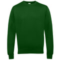 Bottle Green - Front - AWDis Just Hoods AWDis Unisex Crew Neck Plain Sweatshirt (280 GSM)