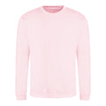 Baby Pink - Front - AWDis Just Hoods AWDis Unisex Crew Neck Plain Sweatshirt (280 GSM)