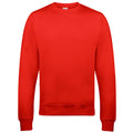 Fire Red - Front - AWDis Just Hoods AWDis Unisex Crew Neck Plain Sweatshirt (280 GSM)