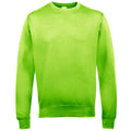 Lime Green - Front - AWDis Just Hoods AWDis Unisex Crew Neck Plain Sweatshirt (280 GSM)