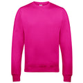 Hot Pink - Front - AWDis Just Hoods AWDis Unisex Crew Neck Plain Sweatshirt (280 GSM)
