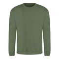 Earthy Green - Front - AWDis Just Hoods AWDis Unisex Crew Neck Plain Sweatshirt (280 GSM)