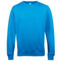 Sapphire Blue - Front - AWDis Just Hoods AWDis Unisex Crew Neck Plain Sweatshirt (280 GSM)