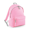 Classic Pink- Light Grey - Front - Beechfield Childrens Junior Fashion Backpack Bags - Rucksack - School
