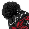 Black-Classic Red-White - Back - Beechfield Unisex Fair Isle Snowstar Winter Beanie Hat