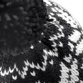 Black - White - Side - Beechfield Unisex Fair Isle Snowstar Winter Beanie Hat
