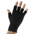 Black - Back - Beechfield Unisex Plain Basic Fingerless Winter Gloves