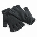 Charcoal - Front - Beechfield Unisex Plain Basic Fingerless Winter Gloves