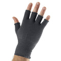 Charcoal - Back - Beechfield Unisex Plain Basic Fingerless Winter Gloves