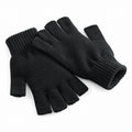 Black - Front - Beechfield Unisex Plain Basic Fingerless Winter Gloves