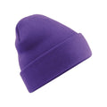Purple - Front - Beechfield Soft Feel Knitted Winter Hat