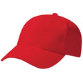Classic Red - Side - Beechfield Unisex Pro-Style Heavy Brushed Cotton Baseball Cap - Headwear