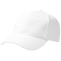 White - Side - Beechfield Unisex Pro-Style Heavy Brushed Cotton Baseball Cap - Headwear