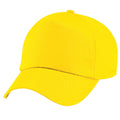 Yellow - Front - Beechfield Plain Unisex Junior Original 5 Panel Baseball Cap