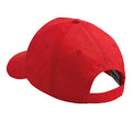 Classic Red - Back - Beechfield Plain Unisex Junior Original 5 Panel Baseball Cap