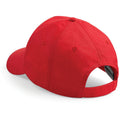 Bright Red - Back - Beechfield Plain Unisex Junior Original 5 Panel Baseball Cap