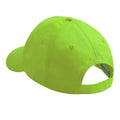 Lime Green - Back - Beechfield Plain Unisex Junior Original 5 Panel Baseball Cap