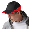 Black-Classic Red-White - Back - Beechfield Unisex Teamwear Competition Cap Baseball - Headwear