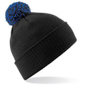 Black-Bright Royal - Front - Beechfield Girls Snowstar Duo Extreme Winter Hat