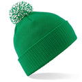 Kelly Green-White - Front - Beechfield Girls Snowstar Duo Extreme Winter Hat