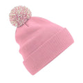 Dusty Pink-Off White - Front - Beechfield Girls Snowstar Duo Extreme Winter Hat