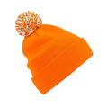Orange-White - Front - Beechfield Girls Snowstar Duo Extreme Winter Hat