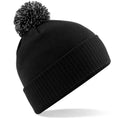 Black-Graphite Grey - Front - Beechfield Girls Snowstar Duo Extreme Winter Hat