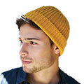 Mustard - Side - Beechfield Unisex Retro Trawler Winter Beanie Hat