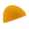Mustard - Back - Beechfield Unisex Retro Trawler Winter Beanie Hat