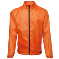 Orange- Black - Front - 2786 Mens Contrast Lightweight Windcheater Shower Proof Jacket
