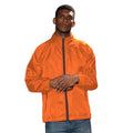 Orange- Black - Side - 2786 Mens Contrast Lightweight Windcheater Shower Proof Jacket
