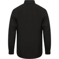 Black - Back - Henbury Mens Wicking Long Sleeve Work Shirt